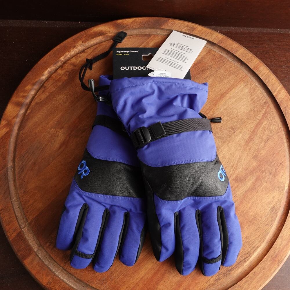 Outdoor Research Gloves Mens SZ L Blue Highcamp Waterproof Insulated Winter Snow